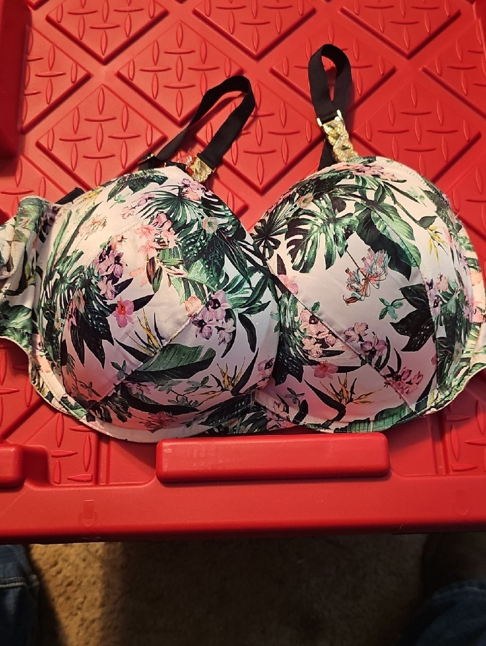 Victoria's Secret Tropical Floral Underwire Bra - Pink & Green